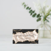 Black Gold Agate Ivory Luxury Stylist 名刺 (スタンド正面)
