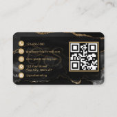 Black Gold Agate Luxury QR Code 名刺 (裏面)