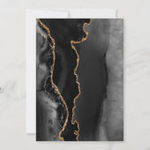 Black Gold Agate Marble Save the Date Card 招待状 (裏面)