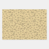 Black Gold Age Photo 50th Birthday ラッピングペーパーシート (正面3)