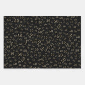 Black Gold Age Photo 50th Birthday ラッピングペーパーシート (正面2)