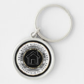 Black, Gold and Silver Home - Realtor Custom  キーホルダー (正面)