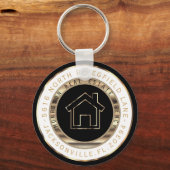 Black, Gold and White Home - Realtor キーホルダー (正面)