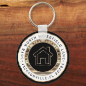 Black, Gold and White Home - Realtor Keychain キーホルダー (正面)