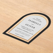 Black gold and white simplistic wedding アクリル招待状 (レイダウン)