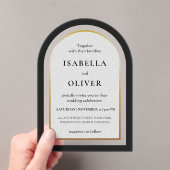 Black gold and white simplistic wedding アクリル招待状 (インサイチュ (ポータブル))