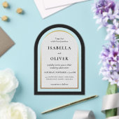 Black gold and white simplistic wedding アクリル招待状 (インサイチュ (ウェディング))