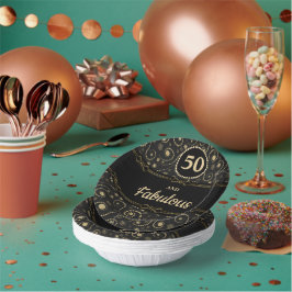 Black & Gold ANY AGE Birthday ペーパーボウル