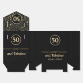 Black &Gold ANY AGE Birthday 4"w x 2"l x 5"h フェイバーボックス (見開き)