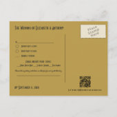 Black & Gold Art Deco Elegant 1920s Gatsby Style ポストカード (裏面)