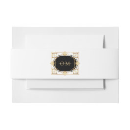 Black & Gold Art Deco Geometric Wedding 招待状ベリーバンド