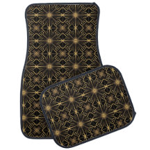 Black Gold Art Deco Starburst Car Mats Set – Luxur