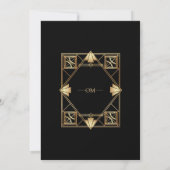 Black & Gold Art Deco Wedding Invitation  招待状 (裏面)