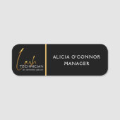 Black & Gold Beauty Name Tag | Luxury Badge  名札 (正面)