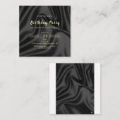 Black & Gold Birthday Invitation エンクロージャーカード (正面/裏面)