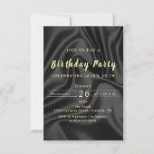 Black & Gold Birthday Invitation 招待状 (正面)