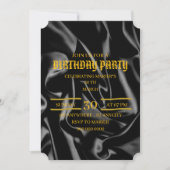 Black & Gold Birthday Invitation, 30th Birthday Ev 招待状 (正面)