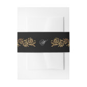 black & gold botanical frame monogram wedding 招待状ベリーバンド (正面例)