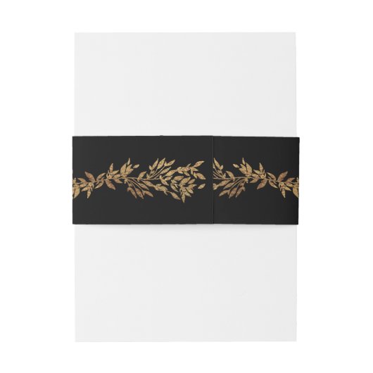 black & gold botanical frame monogram wedding 招待状ベリーバンド (裏面例)