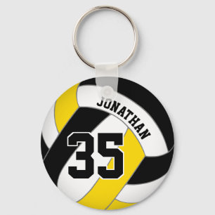 black gold boys' jersey number volleyball キーホルダー