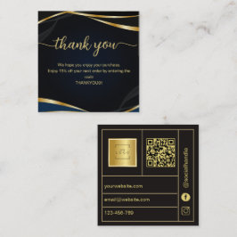 Black gold Business Thank You Card Order Insert スクエア名刺