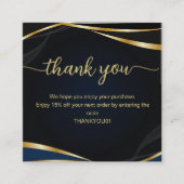 Black gold Business Thank You Card Order Insert スクエア名刺 (正面)