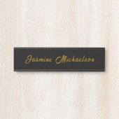 Black & Gold Calligraphy Minimalist Own Name サインプレート (正面)