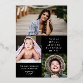 Black & Gold Calligraphy Photo Graduation 箔招待状 (裏面)