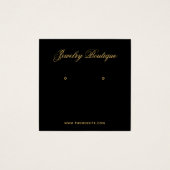 Black Gold Calligraphy QR Code Earring Holder Card (正面)