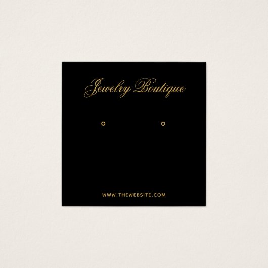 Black Gold Calligraphy QR Code Earring Holder Card (正面)