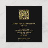 Black gold cardinal red QR code professional スクエア名刺 (裏面)