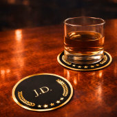 Black & Gold Casino – Bachelor or 40th Birthday ラウンドペーパーコースター