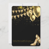 Black Gold Celebrating in Glam 30th Birthday 招待状 (裏面)