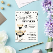 Black Gold Champagne Cheers New Years Eve Party アクリル招待状 (インサイチュ (ウェディング))