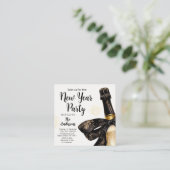 Black Gold Champagne Cheers New Years Eve Party スクエア名刺 (スタンド正面)