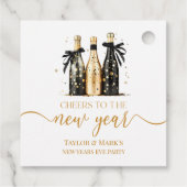 Black Gold Champagne Cheers New Years Eve Party フェイバータグ (裏面)