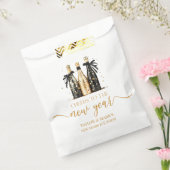 Black Gold Champagne Cheers New Years Eve Party フェイバーバッグ (封をした状態)