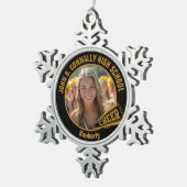 Black Gold Cheerleader Photo High School スノーフレークピューターオーナメント (右)