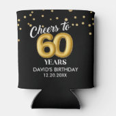 Black Gold Cheers to 60 Years Birthday Can Cooler 缶クーラー (裏面)