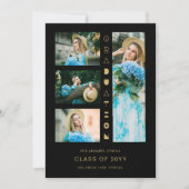 Black Gold Chic 4 Multi-Photos Funny Script Invita 招待状 (正面)