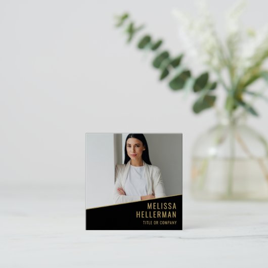 Black Gold Chic Real Estate スクエア名刺 (スタンド正面)