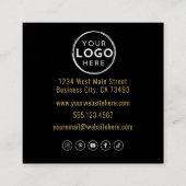 Black Gold Chic Real Estate スクエア名刺 (裏面)