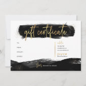 Black & Gold Chic Salon Logo Gift Certificate (正面)