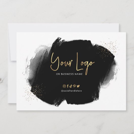 Black & Gold Chic Salon Logo Gift Certificate (裏面)