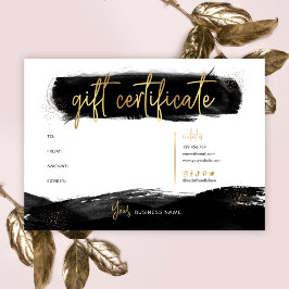 Black & Gold Chic Salon Logo Gift Certificate