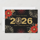 Black Gold Chinese New Year of the Horse シーズンカード (正面)