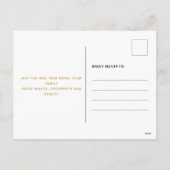 Black Gold Chinese New Year of the Horse シーズンポストカード (裏面)