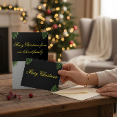 Black & Gold Christmas Card – Family to Family サンキューカード