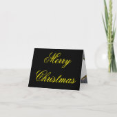 Black & Gold Christmas Card with Custom Photo サンキューカード (正面)