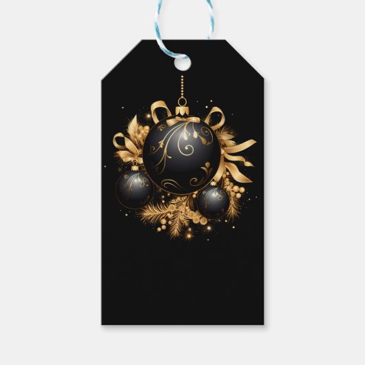 BLACK & GOLD CHRISTMAS ORNAMENT ギフトタグ (正面)